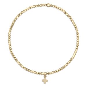 Enewton classic gold 2mm bead bracelet - signature cross small gold charm